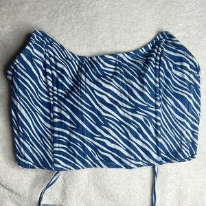 Women’s denim zebra corset top